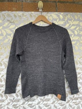 PAKA Royal Alpaca Wool The Crewneck Sweater Gray Heathered Knit Unisex Size [M]